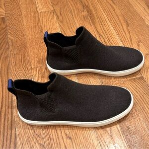 Rothy's Womens The Chelsea Boot Size 8 Pull On Knit Shoes Black Stretch
